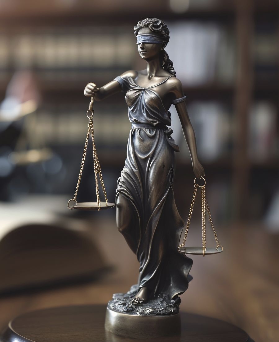 Statue of Lady Justice holding scales